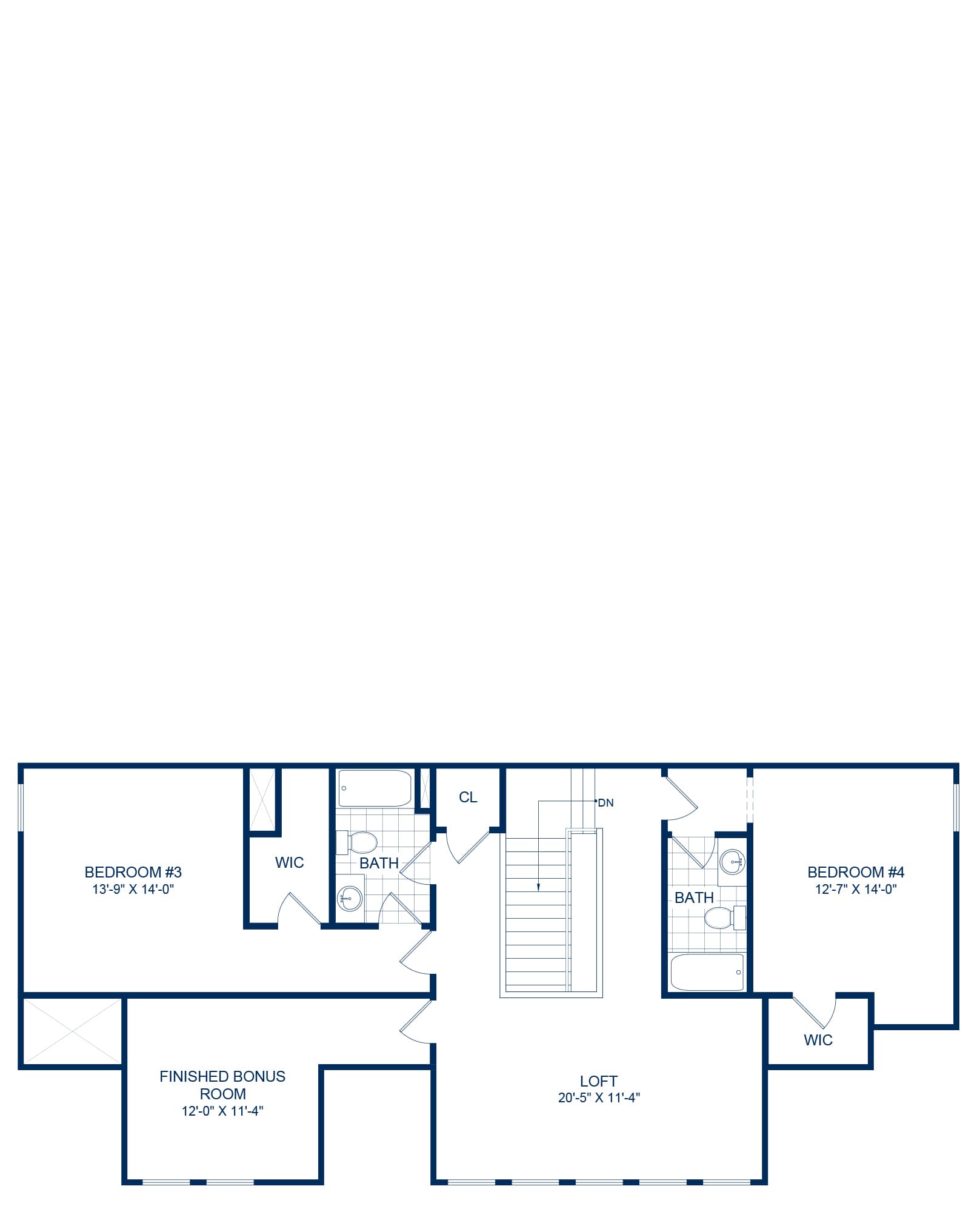 The Oregon - Craftsman Second Floor Floorplan