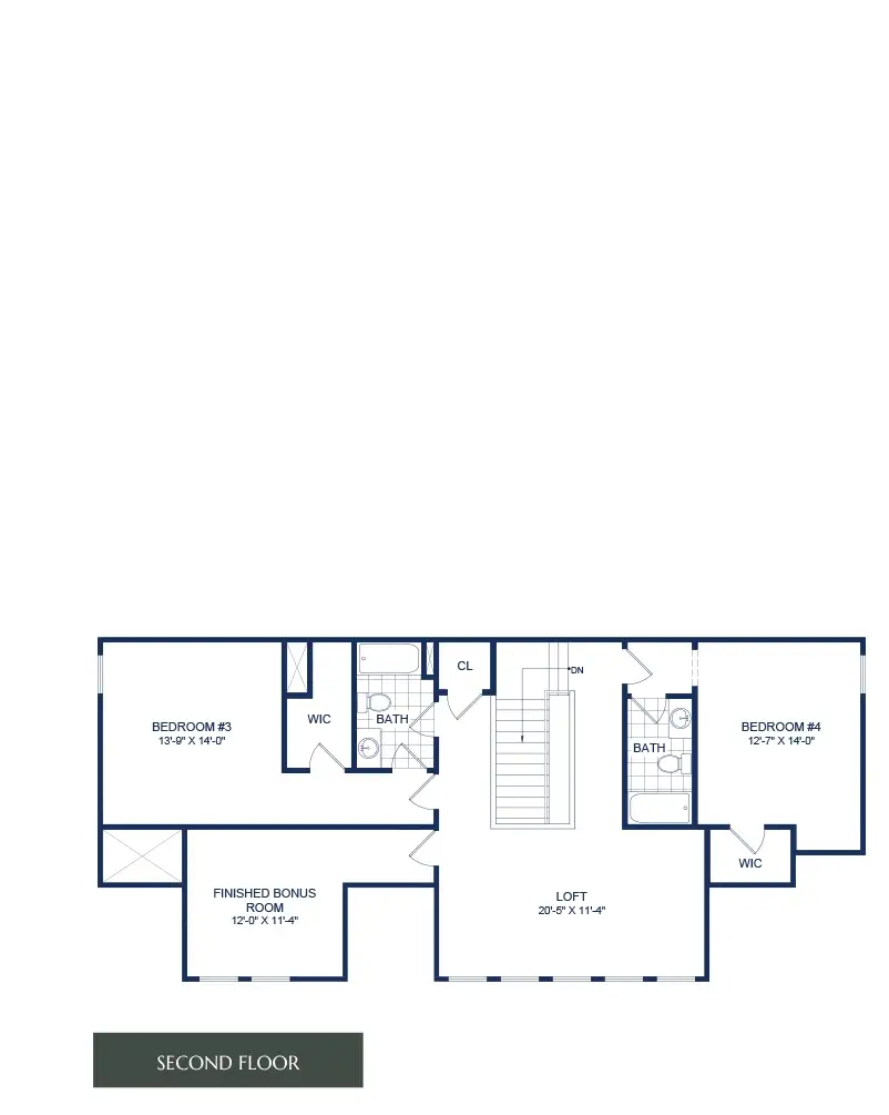 The Oregon Second Floor Floorplan
