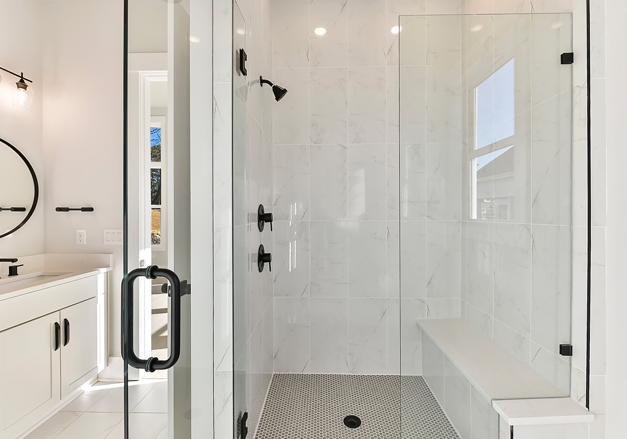  - View 8, Opens Model BoxAn interior shot of the primary bathroom of 4314 Morning Mist Drive focused on the shower.